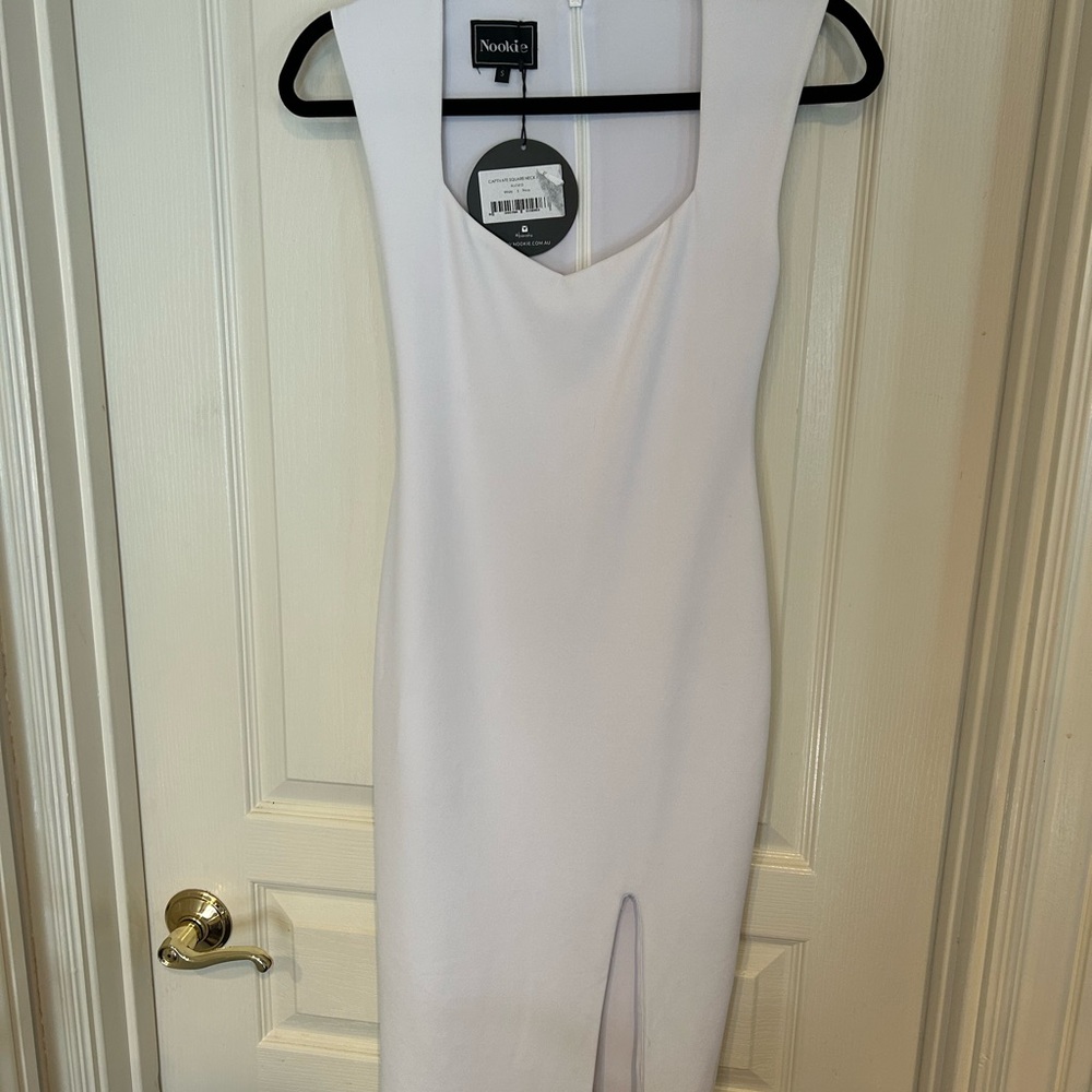 Love nookie, size small, white dress.